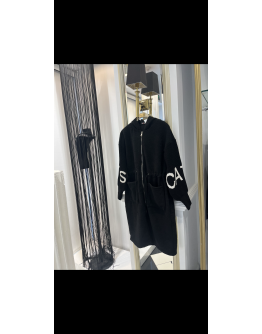 Kapşonlu Siyah Polar Hırka