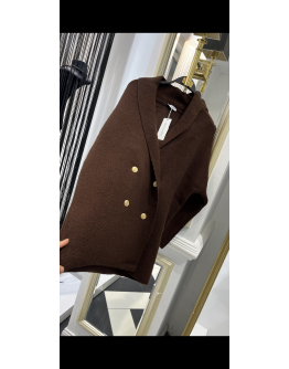 Kahverengi Düğme Detay Hırka