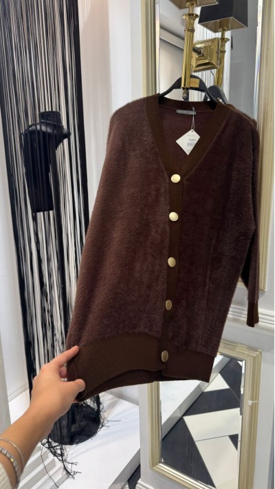 Kahverengi Tüylü Hırka