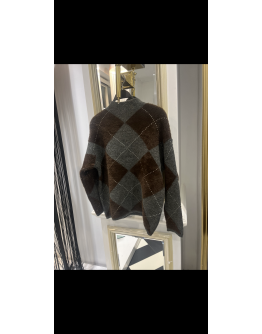 Kahverengi Baklava Desen Kazak