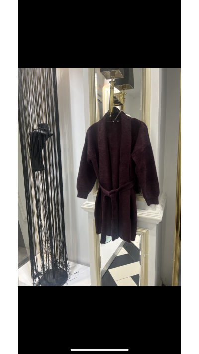 Bordo Angora Hırka
