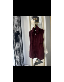 Bordo Kürk Yelek