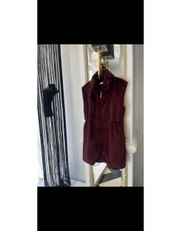Bordo Kürk Yelek