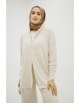 Triko Kapşonlu Beyaz Takım