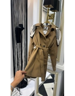 Eşarp Detay Kaşe Kaban