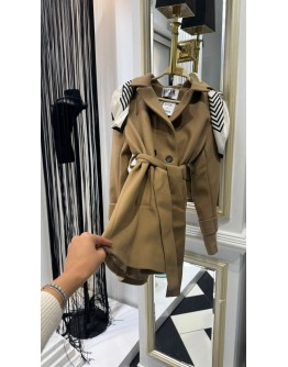 Eşarp Detay Kaşe Kaban