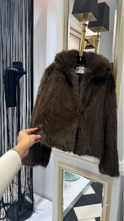 Kahverengi Kürk Mont