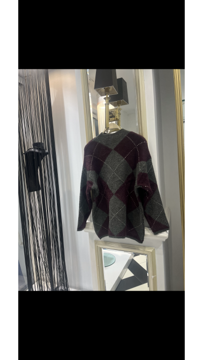 Bordo Baklava Desen Kazak